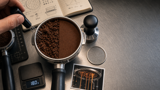 Coffee Academy hero image illustrating Impact of Coffee Distribution on Extraction with specialty coffee equipment, brewing context, and educational detail.
