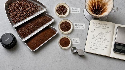 Coffee Academy hero image illustrating The Impact of Coffee Fines on Brewing with specialty coffee equipment, brewing context, and educational detail.