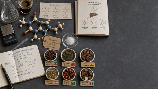Coffee Origins hero image illustrating What Is Caffeine? with origin coffee context, beans, processing detail, and educational visual cues.