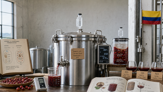 Coffee Origins hero image illustrating Anaerobic Fermentation Processing Method in Coffee with origin coffee context, beans, processing detail, and educational visual cues.