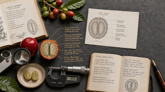 Coffee Origins hero image illustrating Coffee Cherry: What’s Inside? with origin coffee context, beans, processing detail, and educational visual cues.