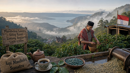 Coffee Origins hero image illustrating Indonesian Coffee Beans with origin coffee context, beans, processing detail, and educational visual cues.