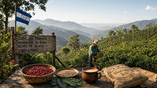 Coffee Origins hero image illustrating Honduran Coffee Beans with origin coffee context, beans, processing detail, and educational visual cues.